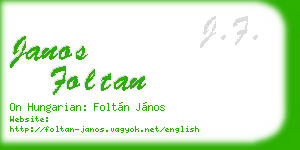 janos foltan business card